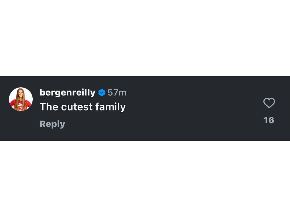 Bergen Reilly’s comment on Dani Busboom Kelly's post | Credits: IG/@coachdbk